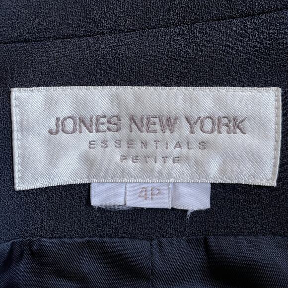 Vintage Double Breasted Blazer Suit Jacket 4P Navy Blue Tailored Minimalist - Picture 9 of 10